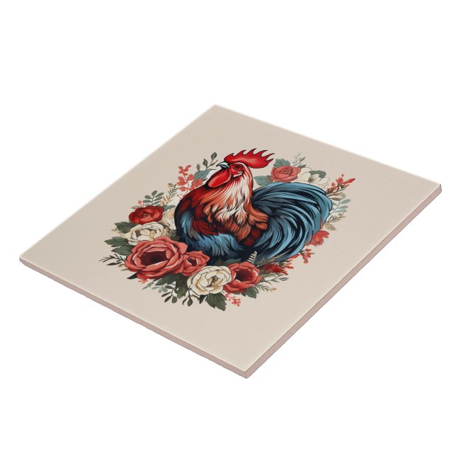 Cute chicken lovers Country Tile (Side)