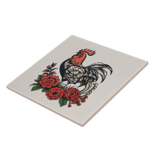 Cute chicken lovers Country  Tile