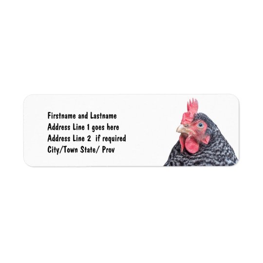 Cute Chicken Photo Customized Address Return Address Label