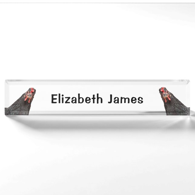 Cute Chicken Portraits Personalized  Desk Name Pla Nameplate (Front)