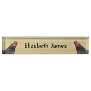 Cute Chicken Portraits Personalized  Nameplate