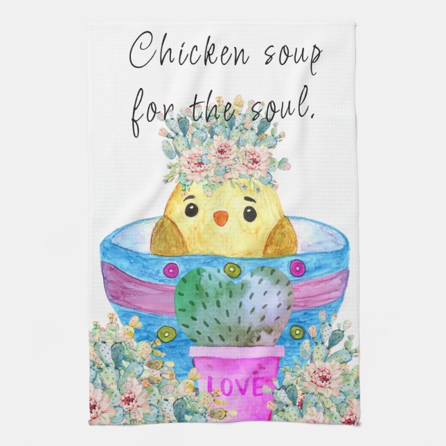 Cute Chicken Soup for the Soul Kitchen Towel (Vertical)
