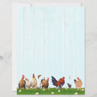 Cute Chicken Stationery - Added Cat on Back