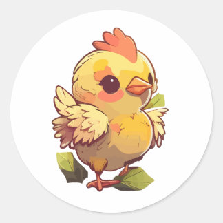 cute chicken sticker cartoon style