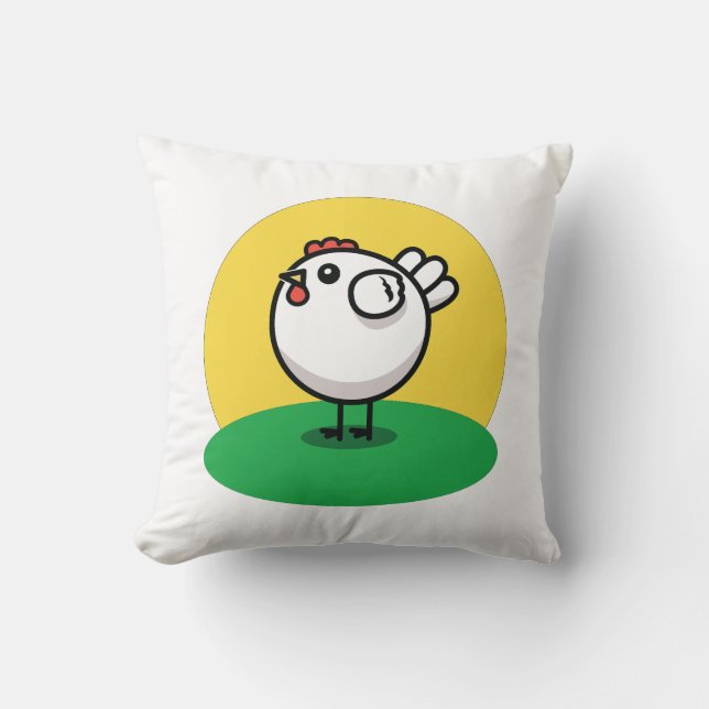 Cute Chicken Throw Pillow (Front)