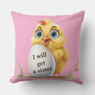 Cute chicken throw pillow