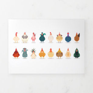 Cute Chicken Tri-Fold Card