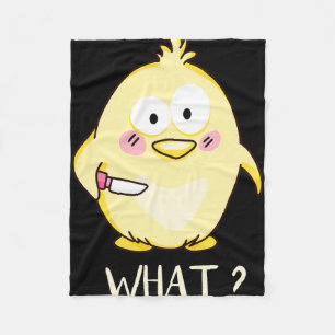 Cute Chicken With Knife - Adult Humour I Chicken L Fleece Blanket