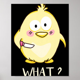 Cute Chicken With Knife - Adult Humour I Chicken L Poster