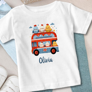 Cute Chickens and London Bus Baby T-Shirt
