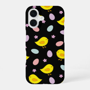 Cute Chickens Eggs Easter pattern Custom colour iPhone 16 Case