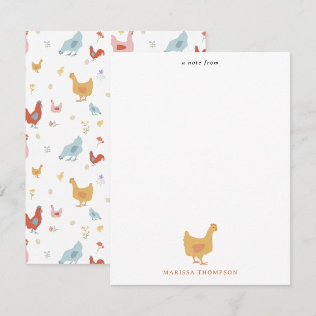 Cute Chickens Hens and Baby Chicks Card (Front/Back)
