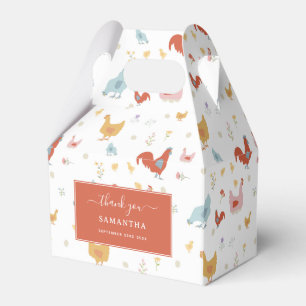 Cute Chickens Hens and Baby Chicks Favor Box