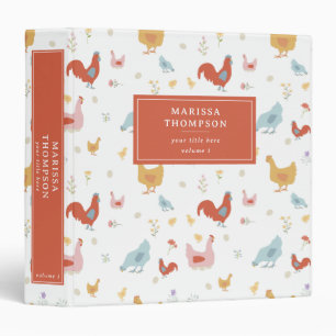 Cute Chickens Hens and Baby Chicks Photo Album Binder