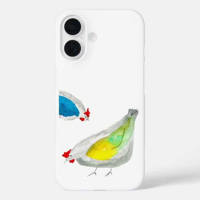 Cute chickens watercolor art Case-Mate iPhone case (Back)