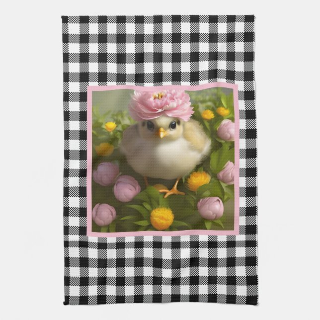 Cute Chicks and Flowers Easter   Kitchen Towel (Vertical)