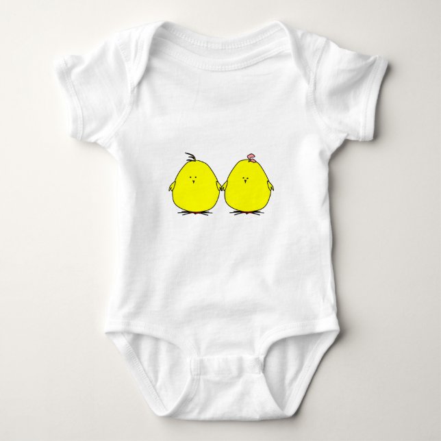 Cute Chicks Baby One-Piece Bodysuit (Front)