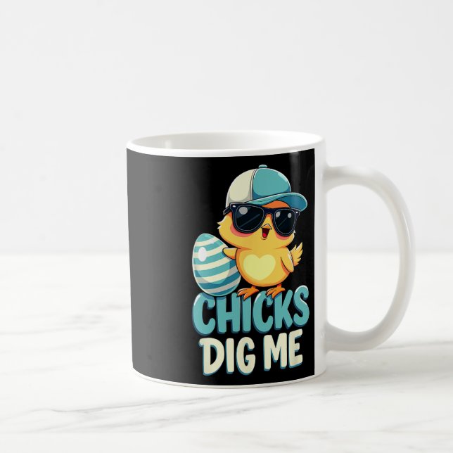 Cute Chicks Dig Me Easter 2  Coffee Mug (Right)