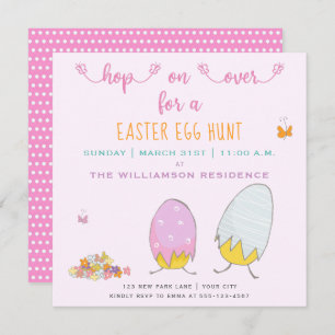 Cute Chicks Hop Over for a Easter Egg Hunt Invitation
