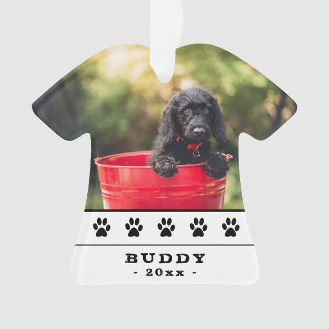 Cute Chien Photo Black Paks Holiday Keepsaké (devant)