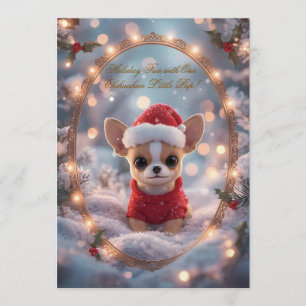 Cute Chihuahua Christmas Party Invitation Holida