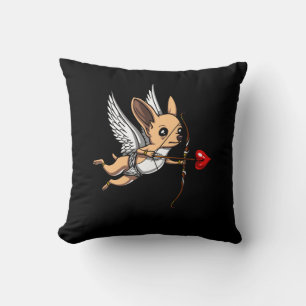 Cute Chihuahua Cupid Dog Throw Pillow