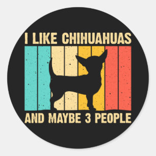 Cute chihuahua design for women kids men pet puppy classic round sticker