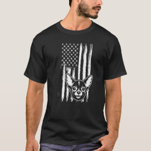 Cute Chihuahua Dog American Flag USA Puppy Lover P T-Shirt