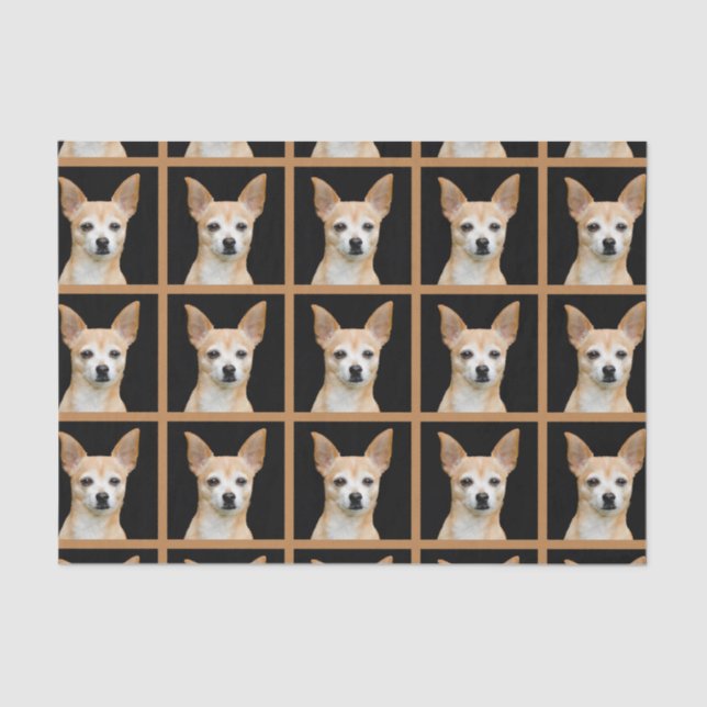 Cute Chihuahua Dog Black Tan Pattern Design Tissue Paper (Front)