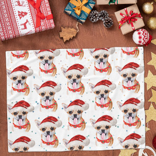 Cute Chihuahua Dog Christmas Pattern Fleece Blanket