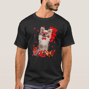 Cute Chihuahua Dog Funny Heart Valentine's Day Dog T-Shirt
