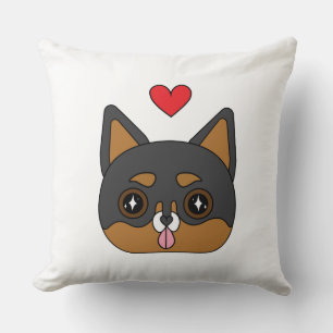 Cute Chihuahua Dog Heart Throw Pillow