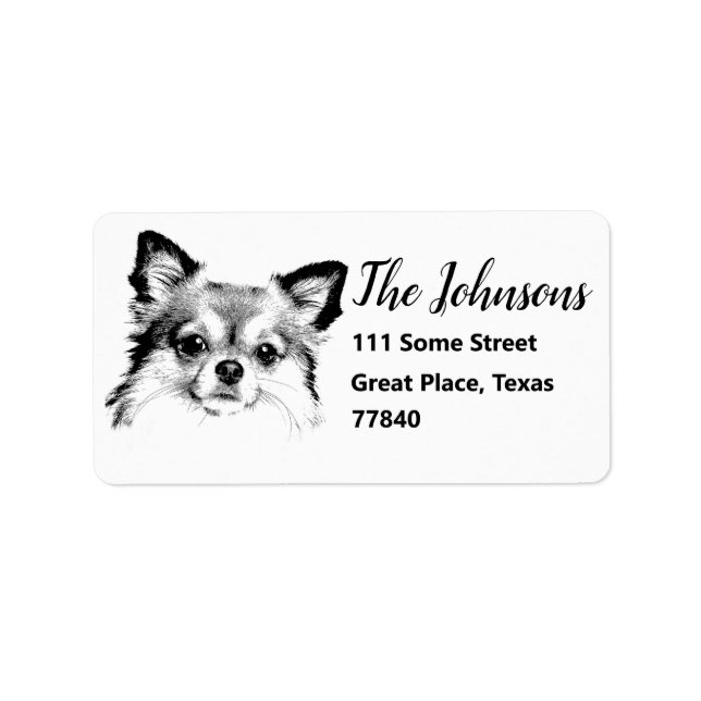 Cute Chihuahua Dog Return Address Labels (Front)