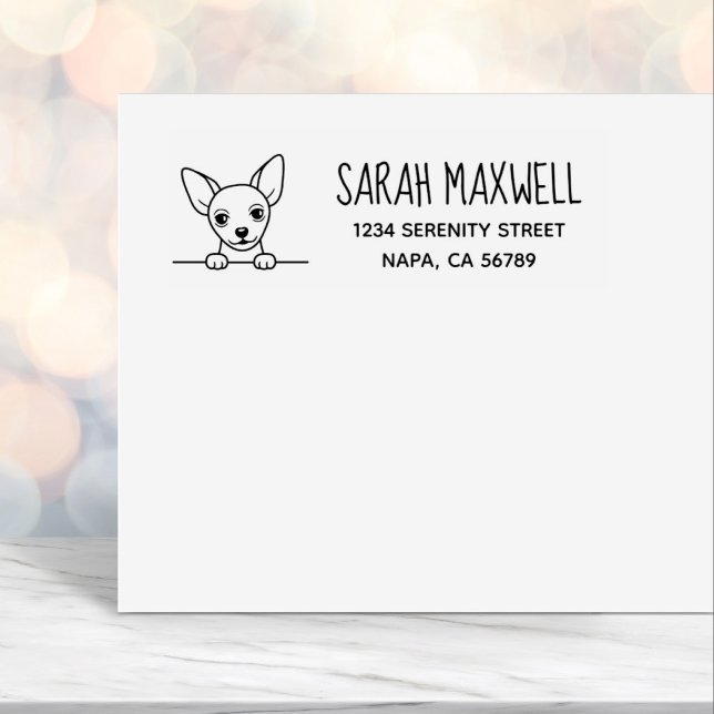 Cute Chihuahua Dog Return Address Self-inking Stamp (Creator Uploaded)