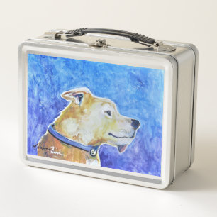 Cute Chihuahua Dog Tongue Maureen Girard Pet Portr Metal Lunch Box