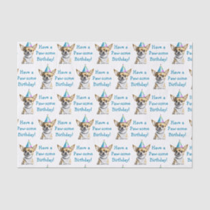 Cute Chihuahua in Birthday Hat Tissue Paper