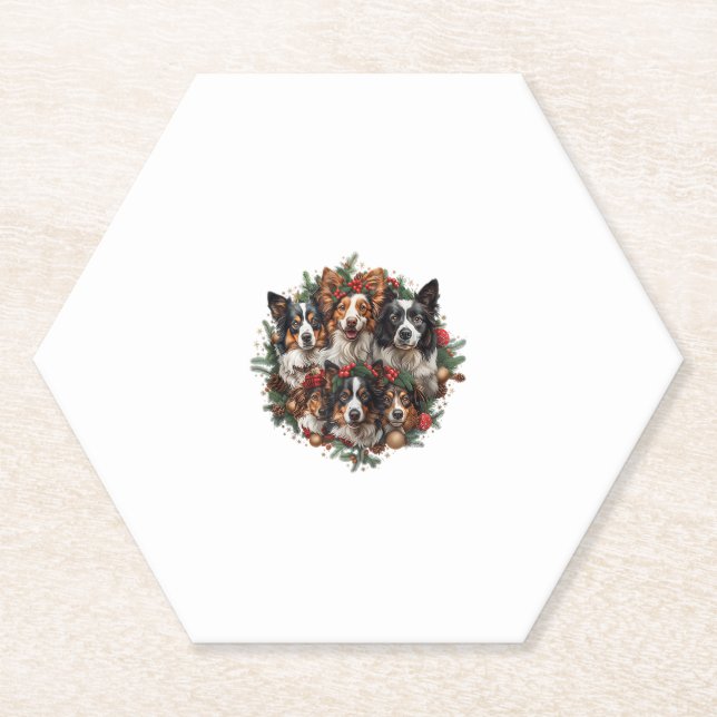 Cute Chihuahua In Santa Hat Funny Christmas Xmas D Paper Coaster (Front)