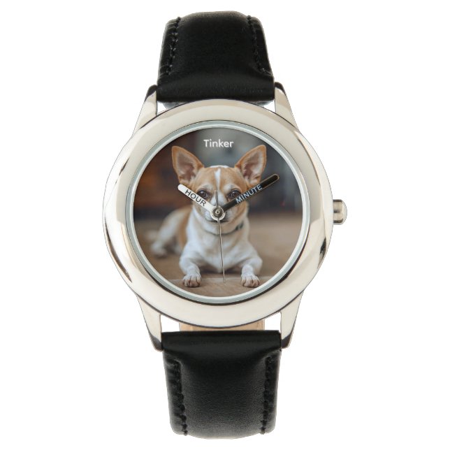 Cute Chihuahua Kid's Personalized Watch (Front)