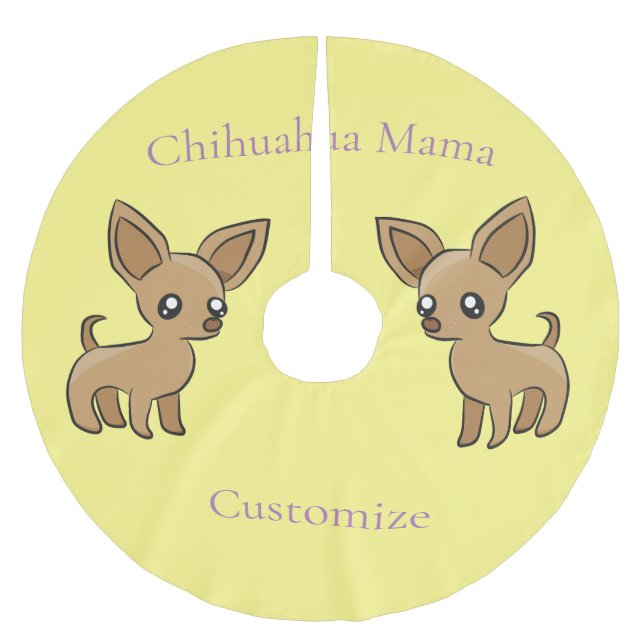 Cute Chihuahua Mama Art Thunder_Cove Brushed Polyester Tree Skirt (Front)