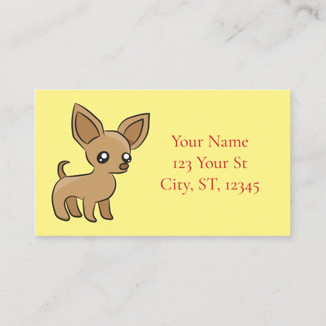 Cute Chihuahua Mama Art Thunder_Cove Business Card (Back)