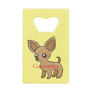 Cute Chihuahua Mama Art Thunder_Cove Credit Card Bottle Opener