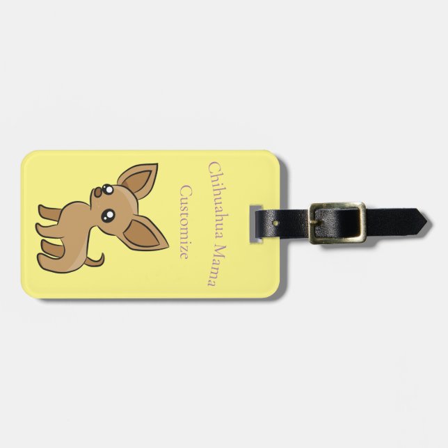 Cute Chihuahua Mama Art Thunder_Cove Luggage Tag (Front Horizontal)