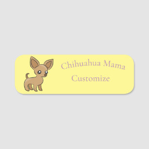 Cute Chihuahua Mama Art Thunder_Cove Name Tag