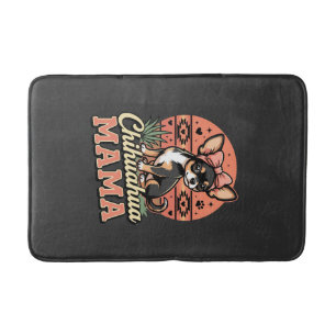 Cute Chihuahua Mama Bow Dog Mom Bath Mat