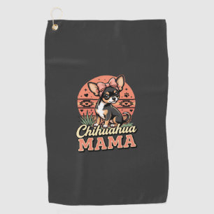 Cute Chihuahua Mama Bow Dog Mom Golf Towel