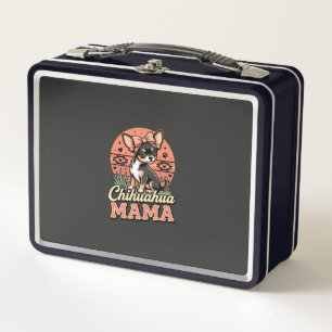 Cute Chihuahua Mama Bow Dog Mom Metal Lunch Box