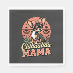 Cute Chihuahua Mama Bow Dog Mom Napkin