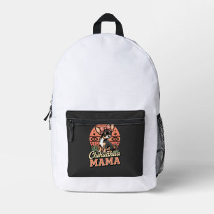 Cute Chihuahua Mama Bow Dog Mom Printed Backpack