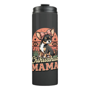 Cute Chihuahua Mama Bow Dog Mom Thermal Tumbler