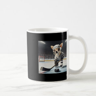 Cute Chihuahua On Ice For Hockey And Chihuahua Fan Coffee Mug
